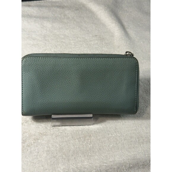 Coach Factory Wallet 6.75X3.75x2” Teal Leather Zip Around - Picture 2 of 11